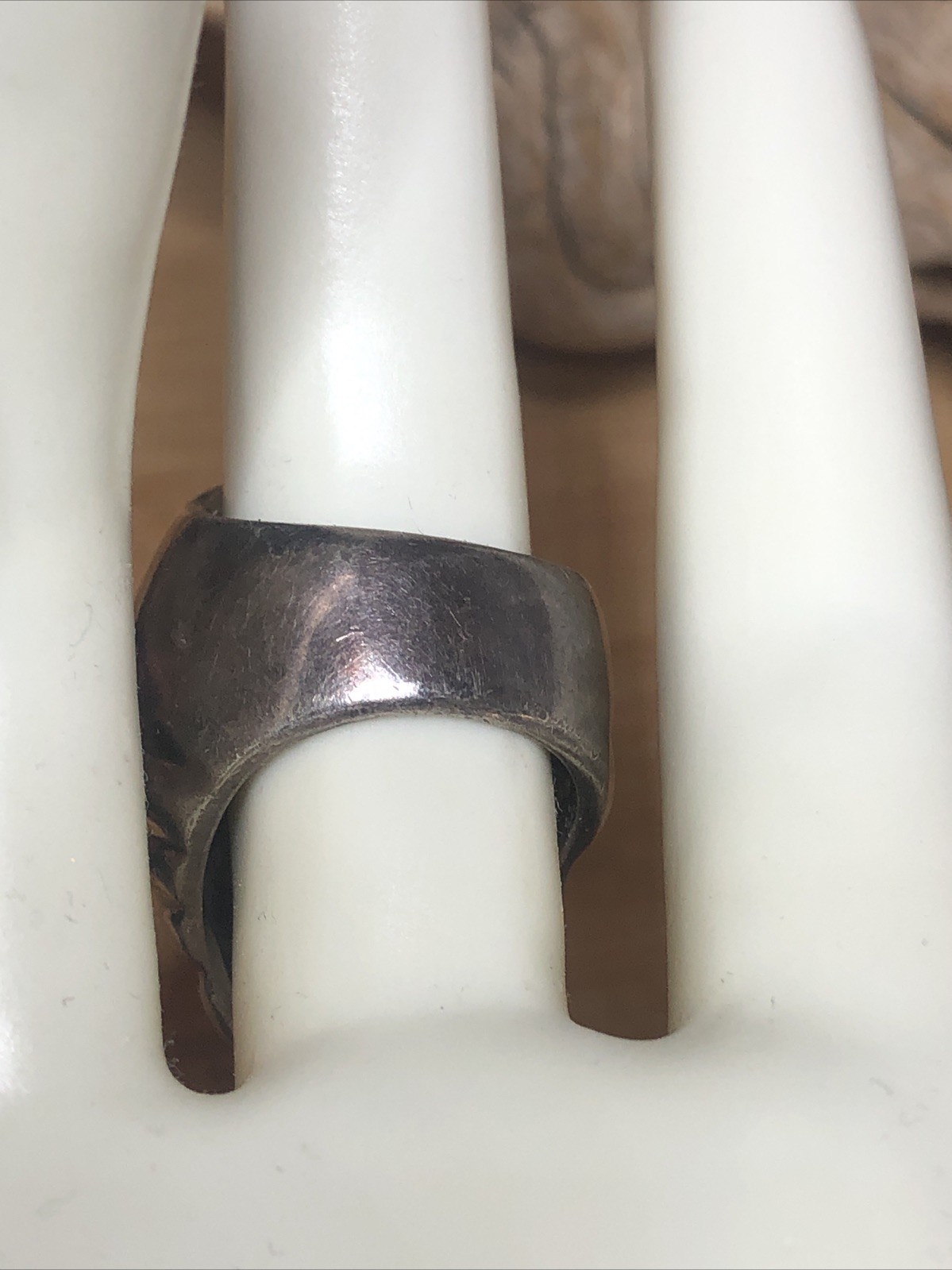 b51. Vintage AVM TAXCO Sterling Silver Rapa Shell Ring Size 6.75, 25.7g.Mex