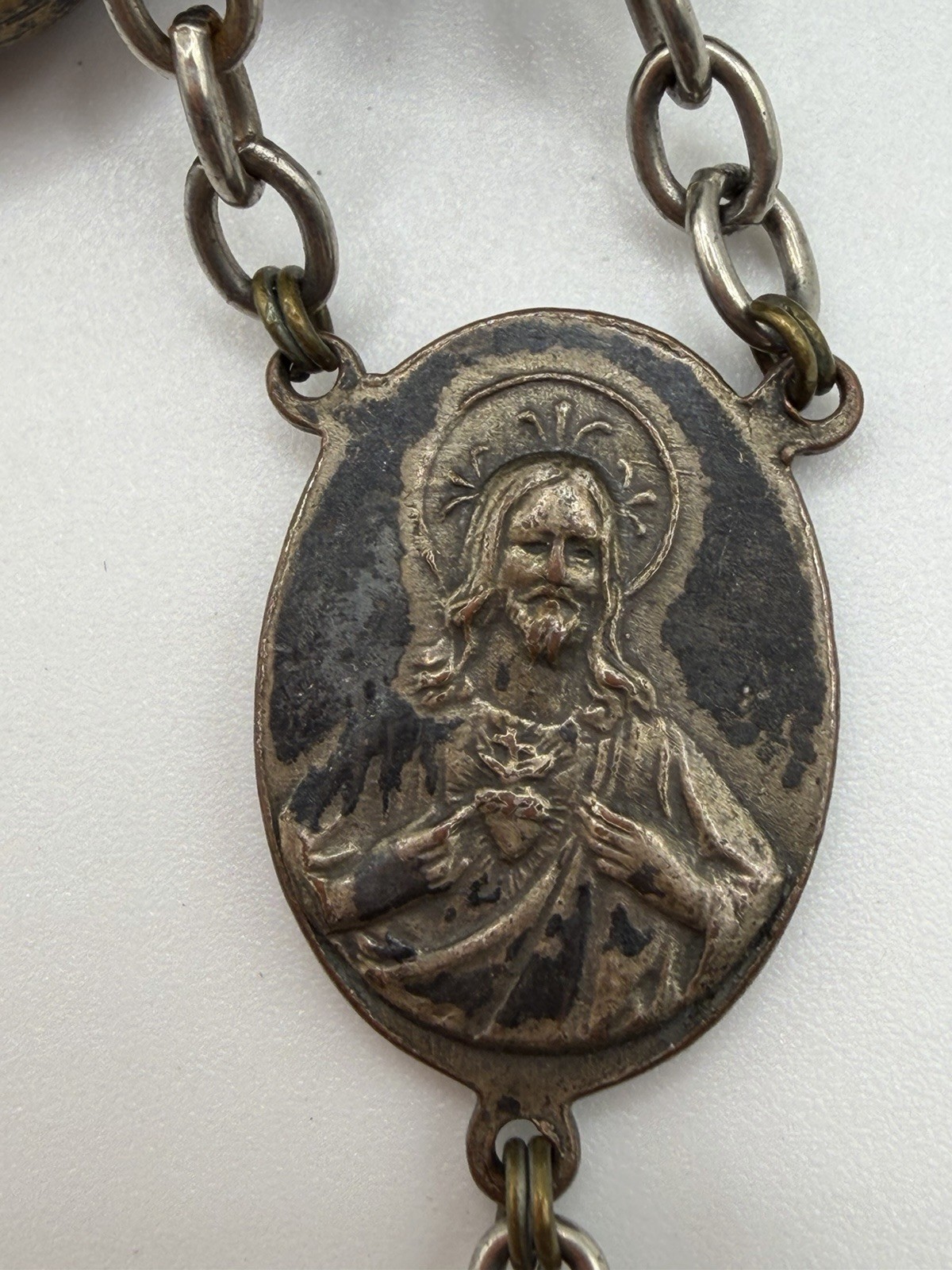 VINTAGE ITALY SILVER WOOD TYPE ROSERY ESTATE JEWELRY