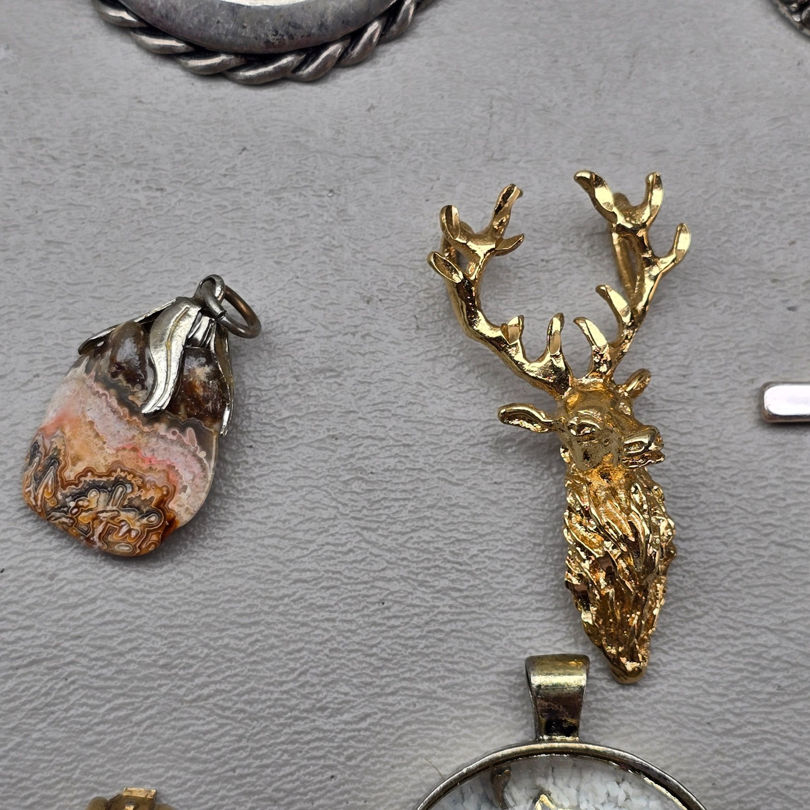 Vintage Pendant Lot 12 Pieces Mixed Styles Modern Rustic Glass Crystal Florenza