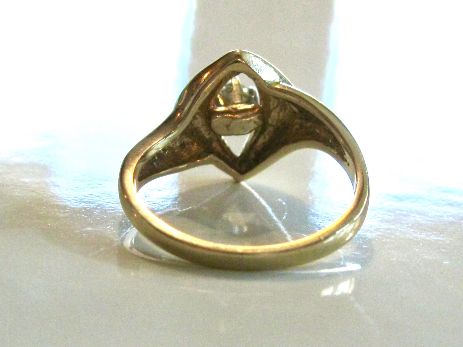 VINTAGE MOD RETRO DIAMOND ENGAGEMENT PROMISE EVERY DAY RING 14K YELLOW GOLD RING
