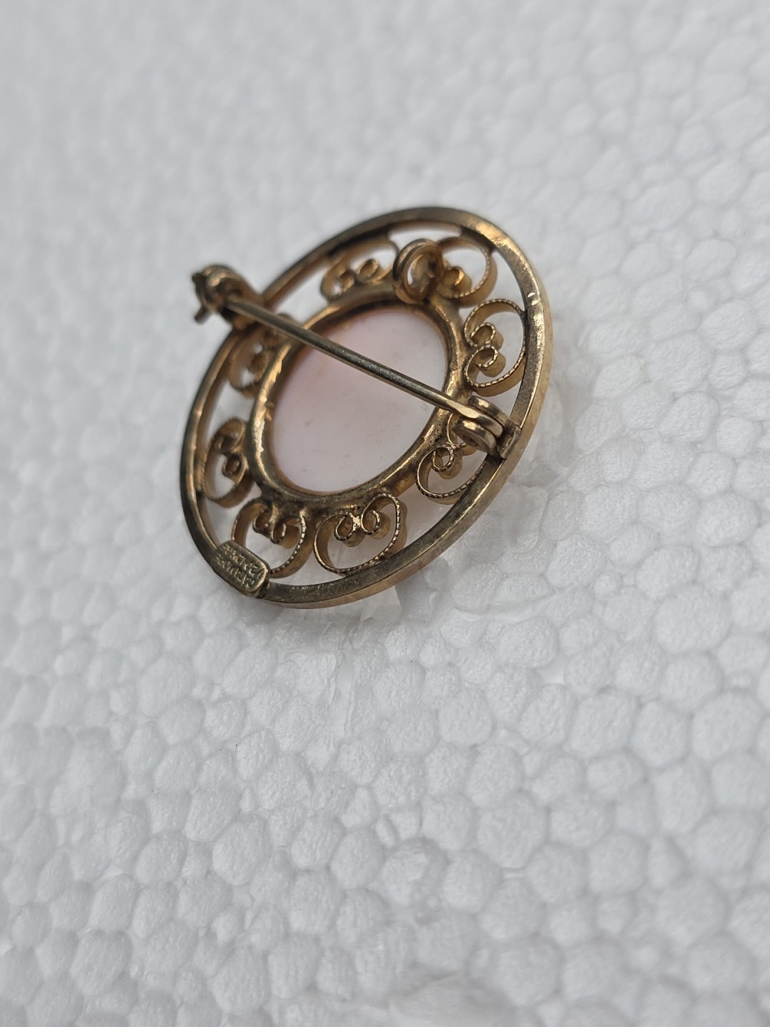 Vintage Catamore 1/20 12k Gold Filled GF Cameo Pin Brooch – 1 1/4″
