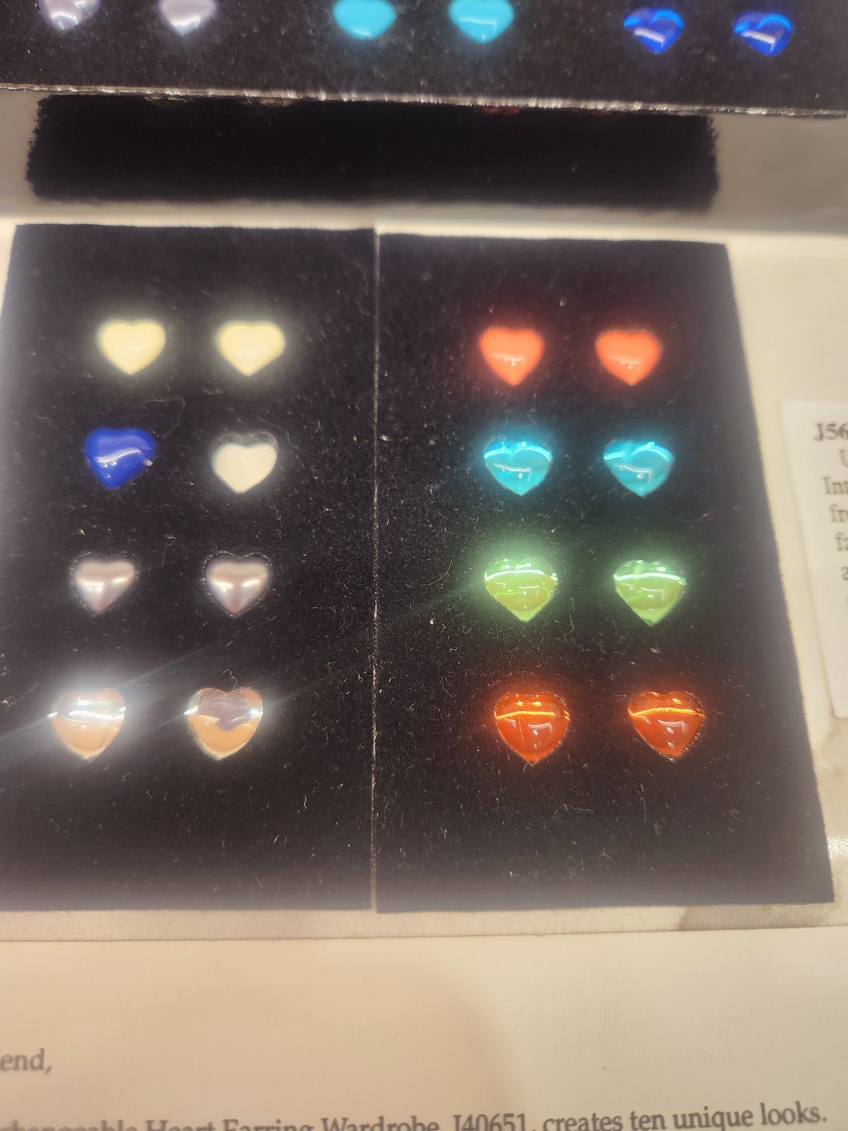 Vtg Joan Rivers Magnetic Hearts Interchangeable Necklace & Earrings Set See Desc