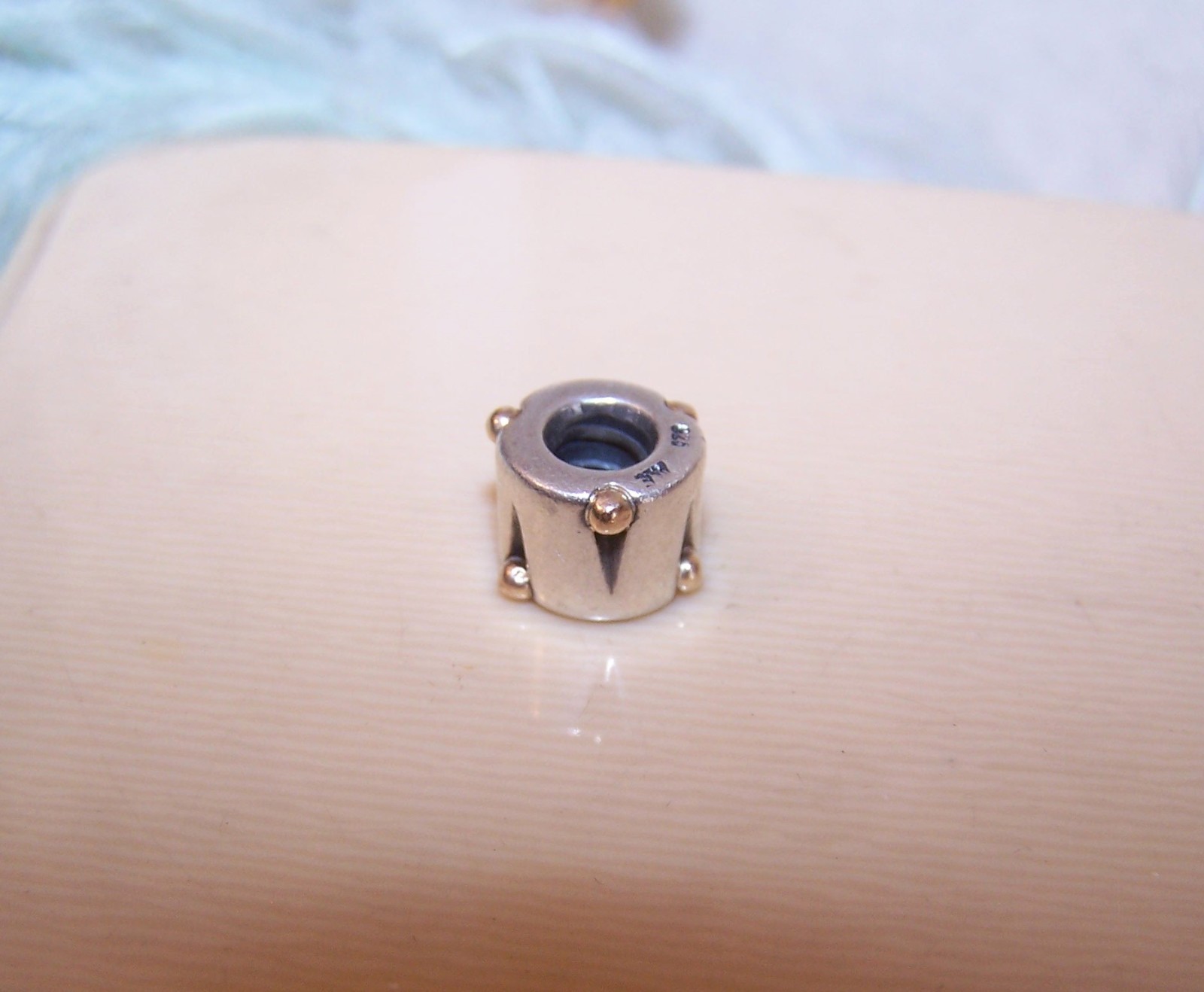 PANDORA Sterling Silver Yellow Gold Drum Charm #790229 – Retired