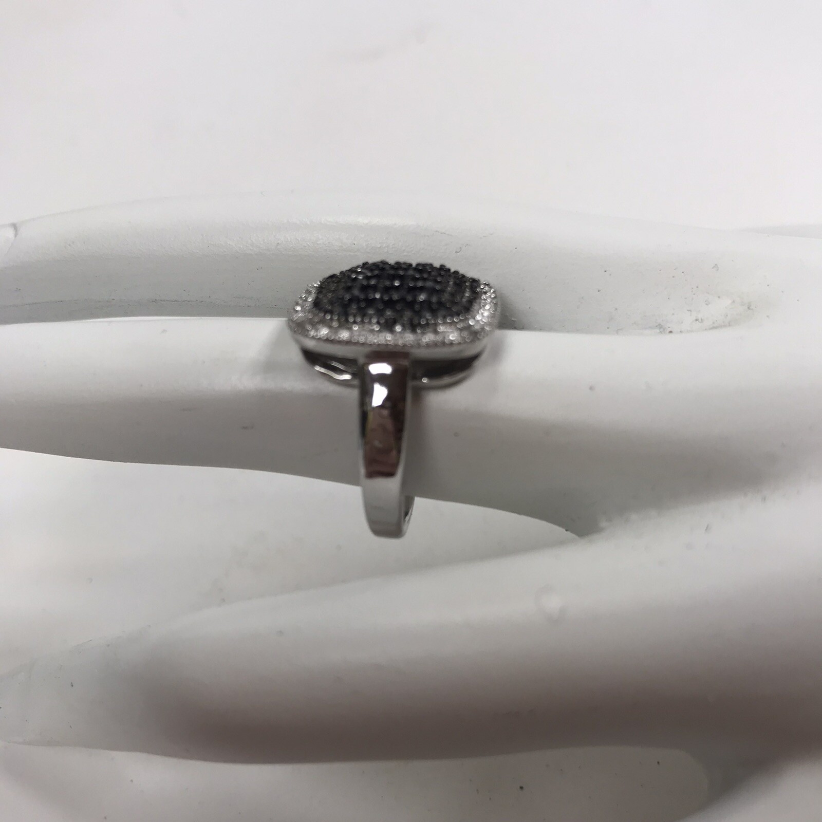 Vintage Sterling Silver Ring 925 DBJ Marcasite Diamond Pave Square Decco Sz 6