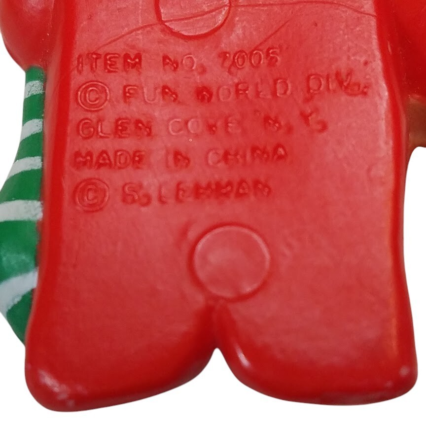 Christmas Pin Brooch 1979 Bear In PJ’s Stocking 7003 S. Lehman Fun World Vintage