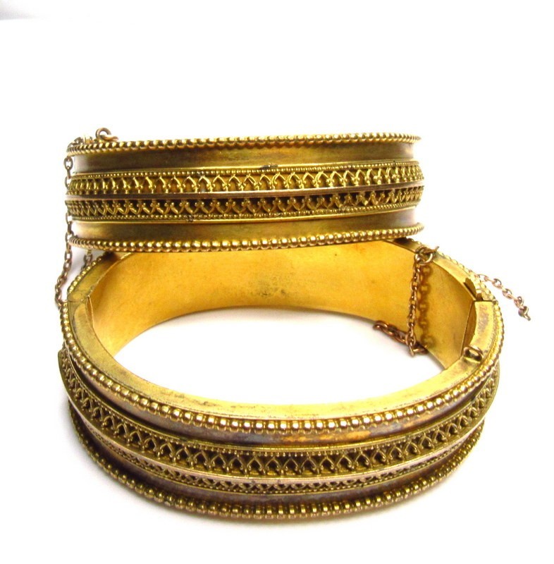 Victorian Gold Filled Etruscan Revival Bracelet Lot of 2 SET