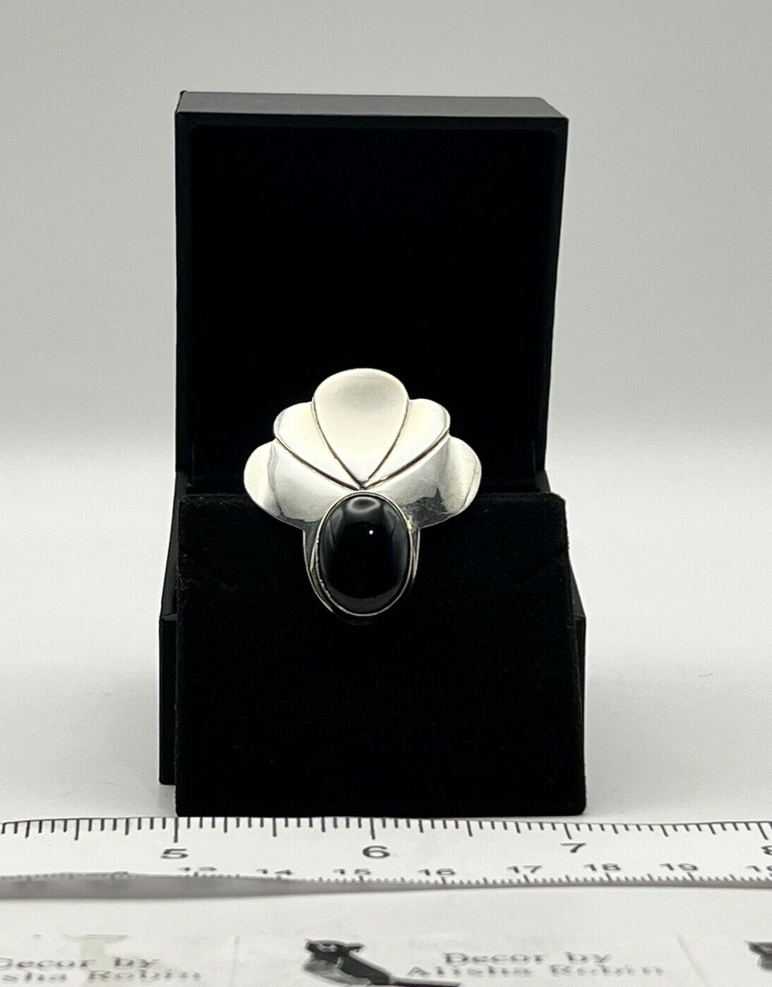 Vintage Signed Ben J. Chavez Sterling Silver and Onyx Pendant