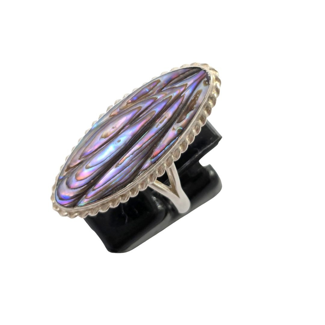 Vintage New Zealand Ataahua Paua Shell Ring M 1/2