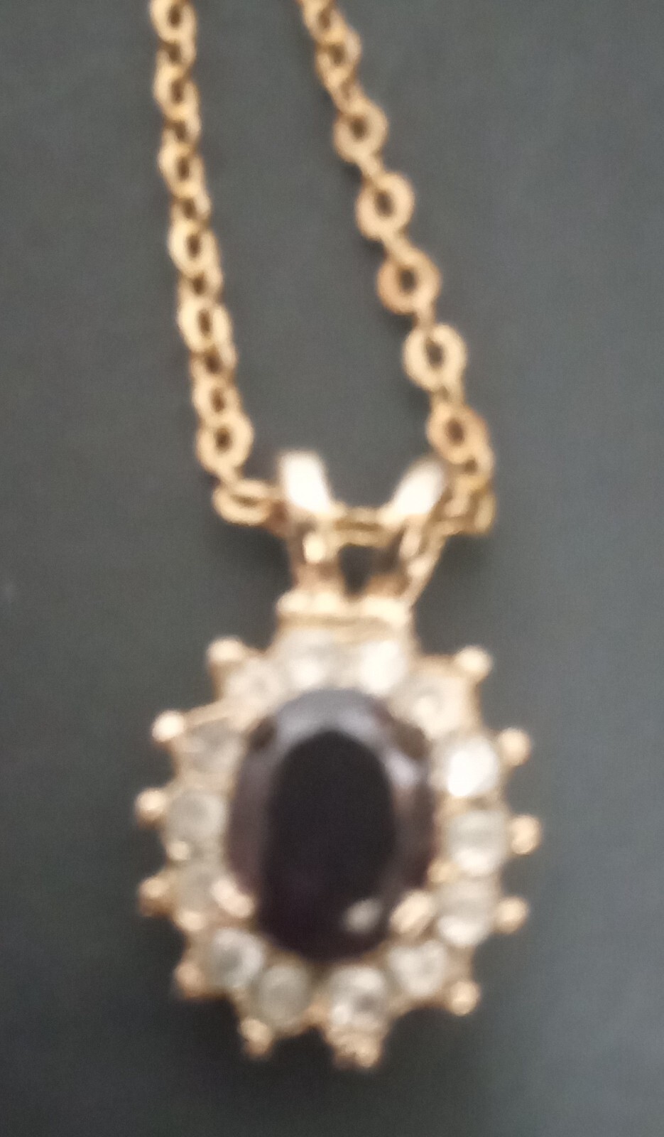 Lindenwold Fine Jewelers NECKLACE 14K Gold Electroplated Red Gemstone CZ PENDANT