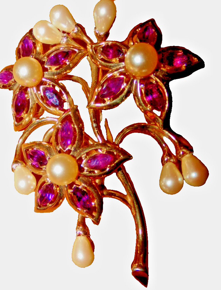 CROWN TRIFARI signed pin WITH JAW DROPPING STONES—HUGE!!