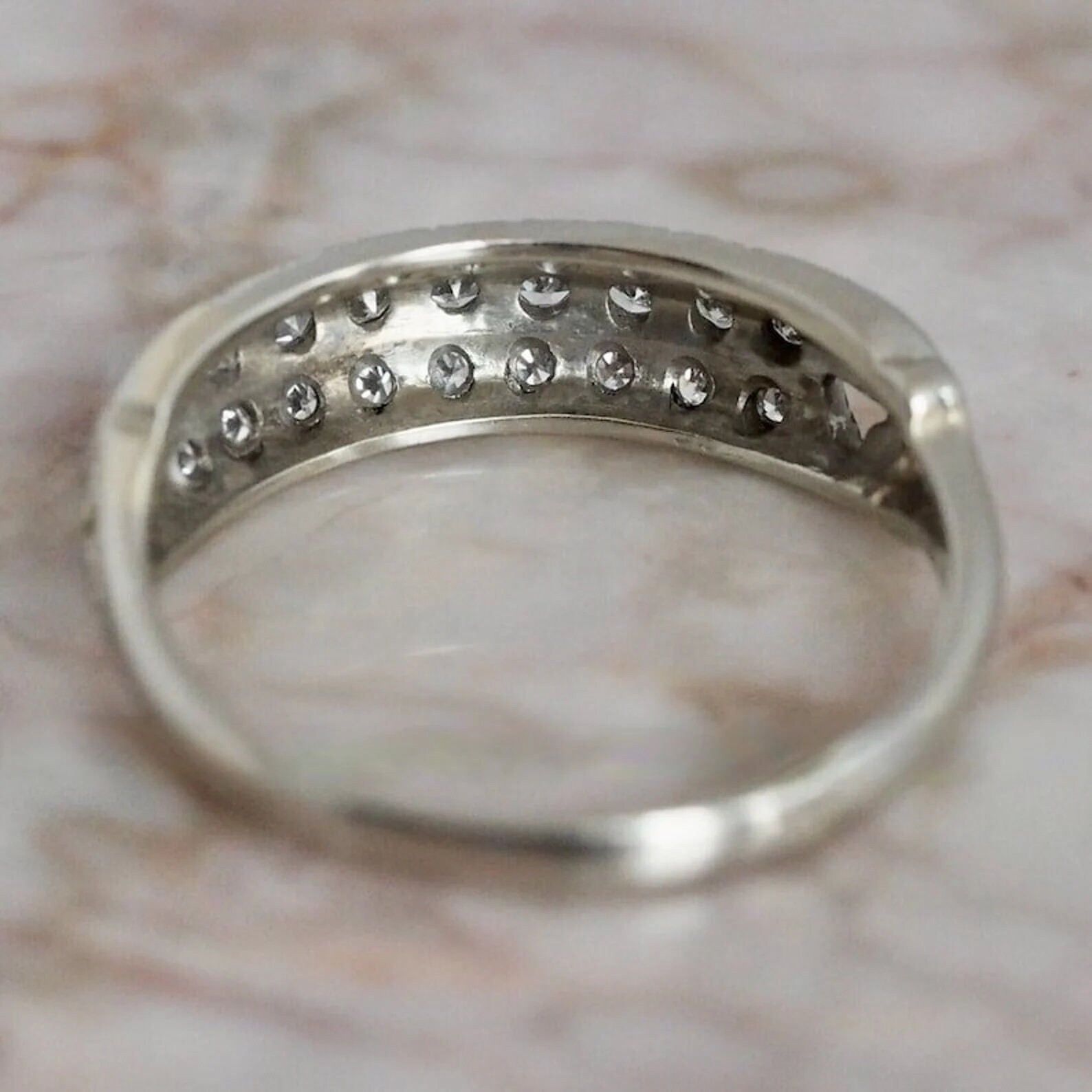 1/3 Ctw White Round Cut Simulated Diamond Antique Style Art Deco 925 Silver Ring