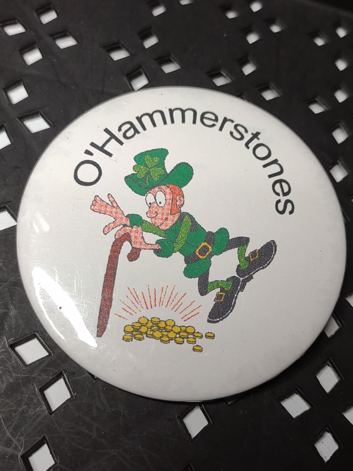 Very Cool O’Hammerstones Lucky Leprechaun Pin Back Button