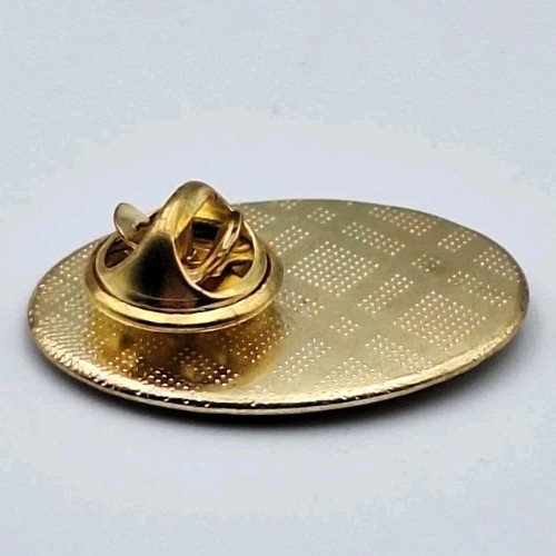 VTG Goldtone Guardian Angel & Dove Devotional Oval Lapel Pin Brooch Acrylic Dome