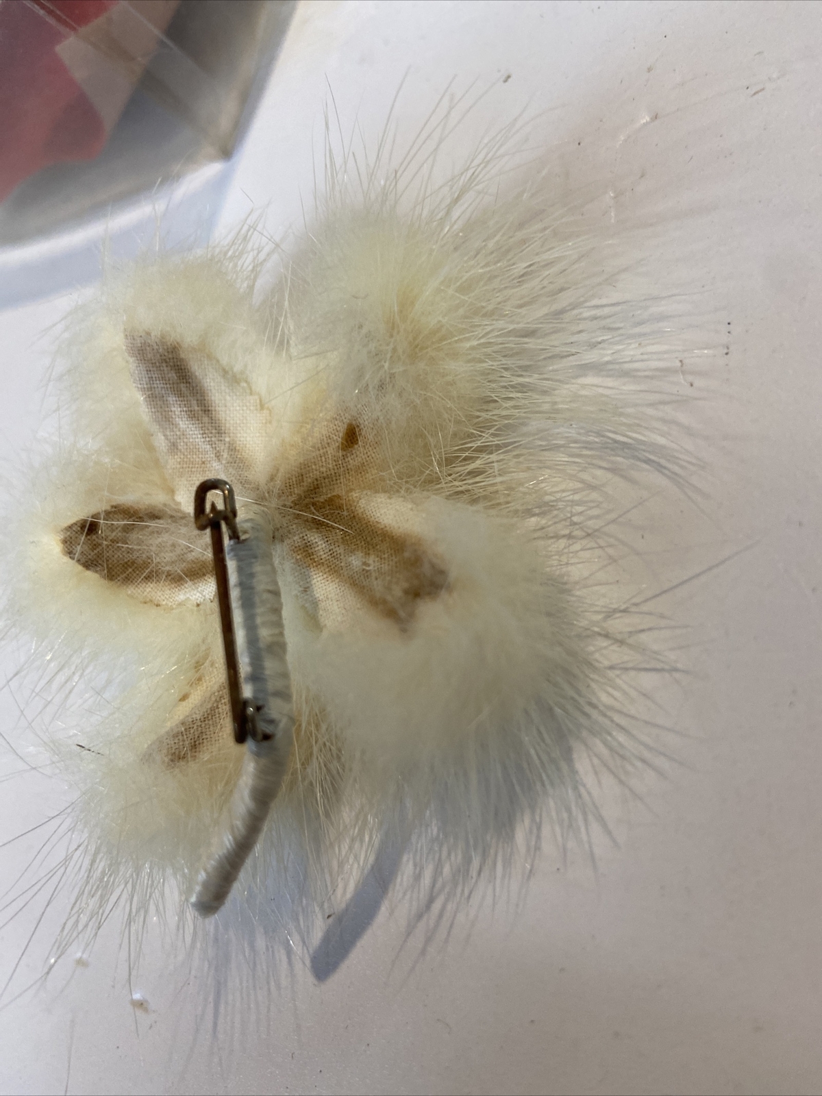 Vintage Mink Flower Brooch Echt Nerz Original Box #N
