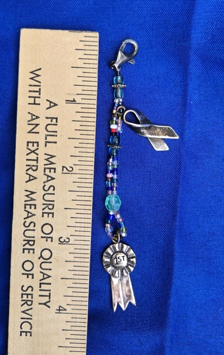 Sterling Silver First Place Ribbons Charm Fob