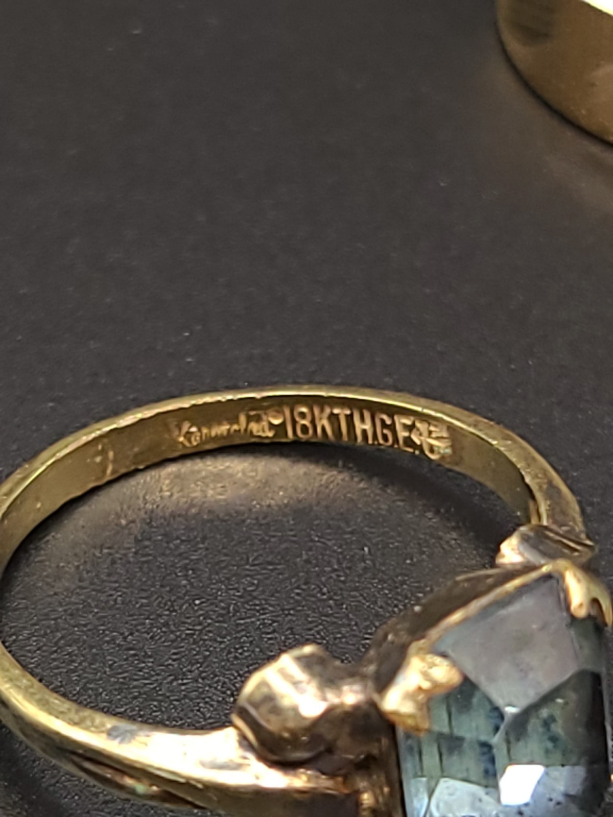 Vintage Gold Electroplate Uncas Cocktail Ring Lot Glass Stone Sz 4.75-7