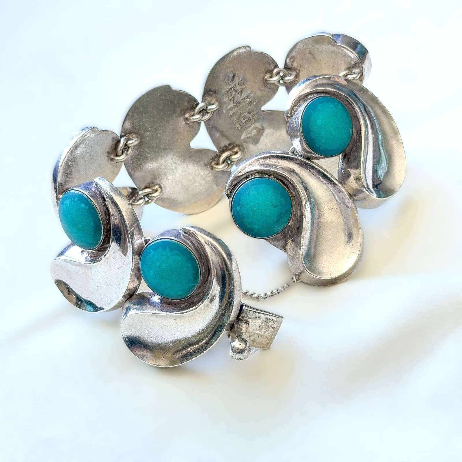 RARE Vintage Antonio Pineda & Los Castillo Sterling Silver Taxco Bracelet 127G