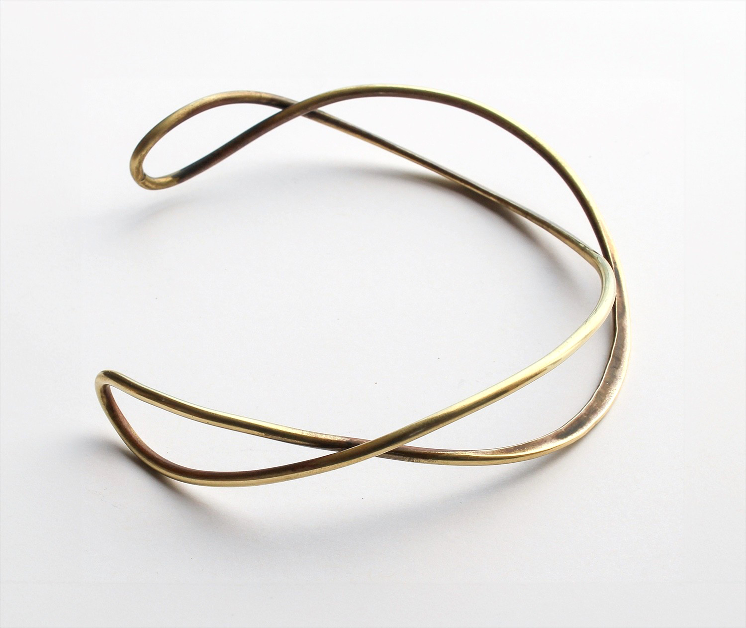 Art Smith – Mid-Century Modernist Jeweler – Signed Forged Brass Necklace