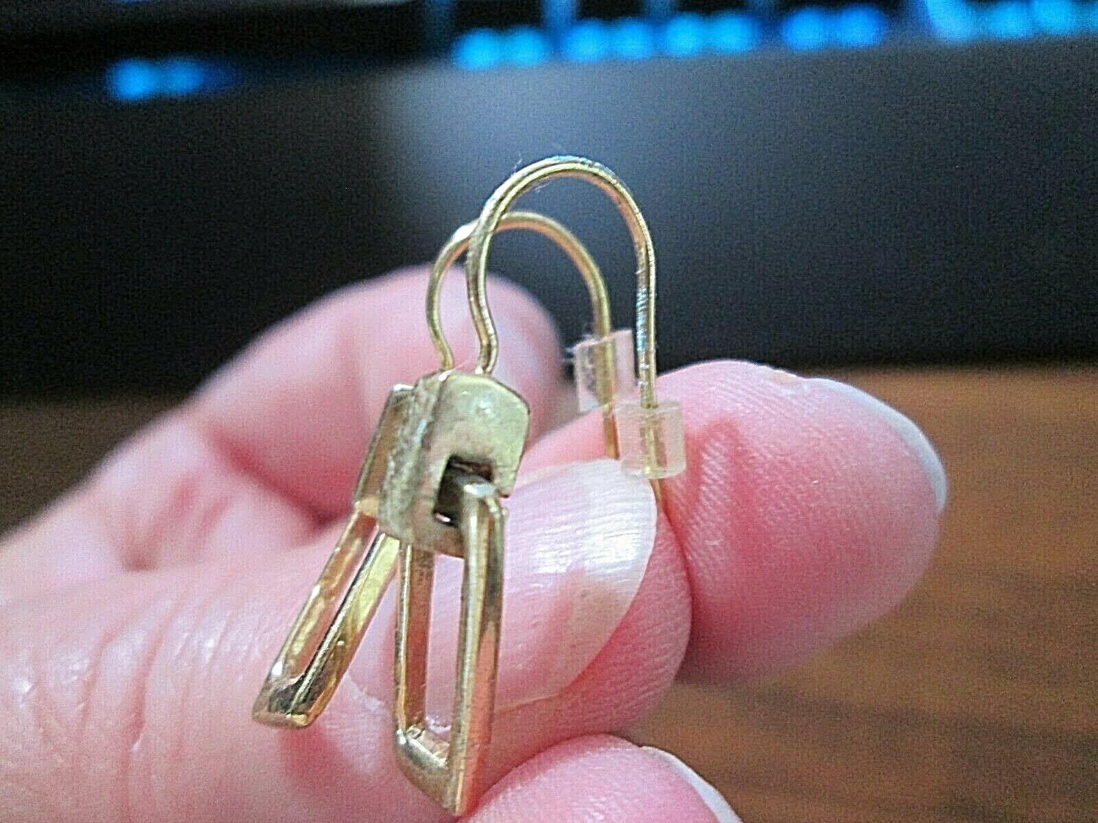 Rectangle Goldtone Dangle earrings, about 1″ Length~ Go with lots of things