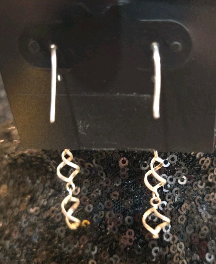 Vintage 925 Sterling Silver Dangle Earrings Pierced Hook Twist Woven 2″ Drop
