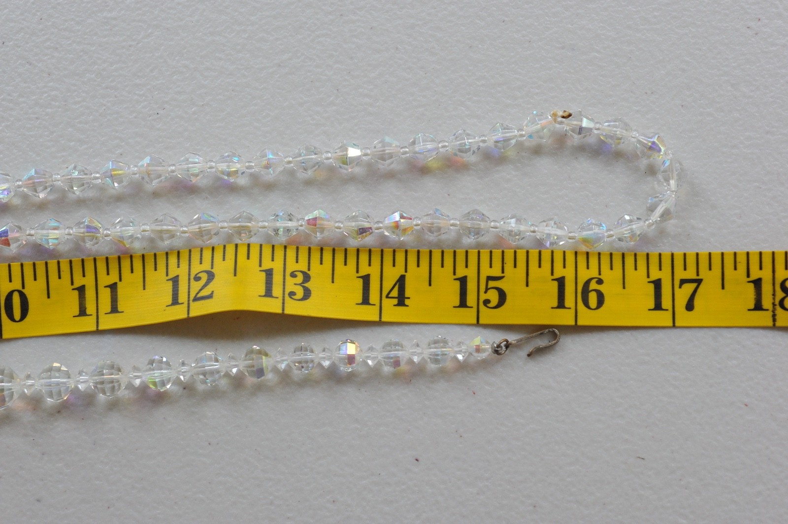 Vtg AB Crystal & Acrylic Necklace LOT Strand Faceted 1 signed Laguna HL67