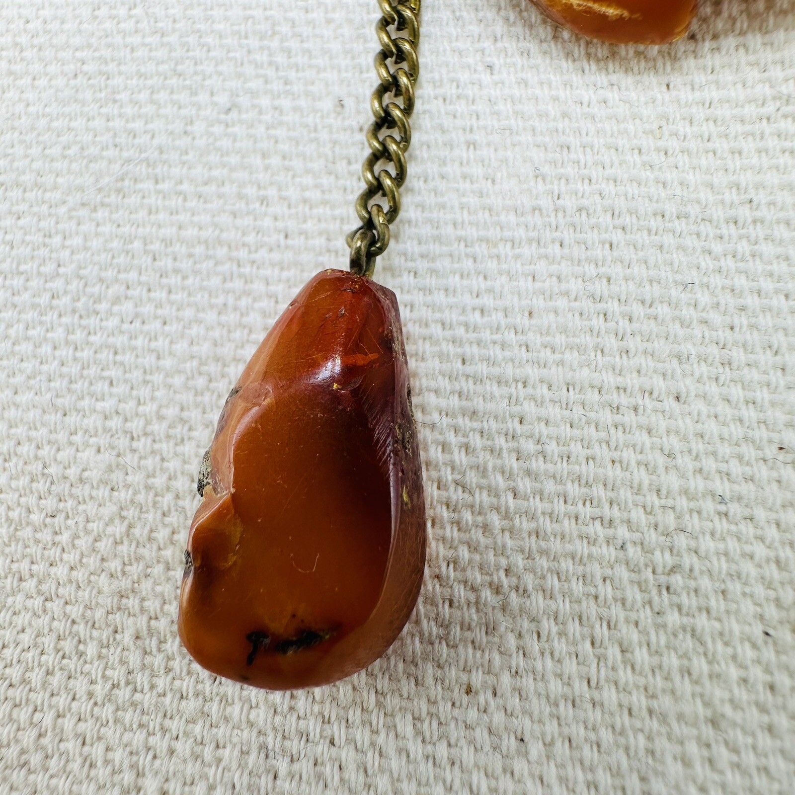 Vintage Nugget Landscape Baltic Amber Brooch Egg yolk USSR 1960s