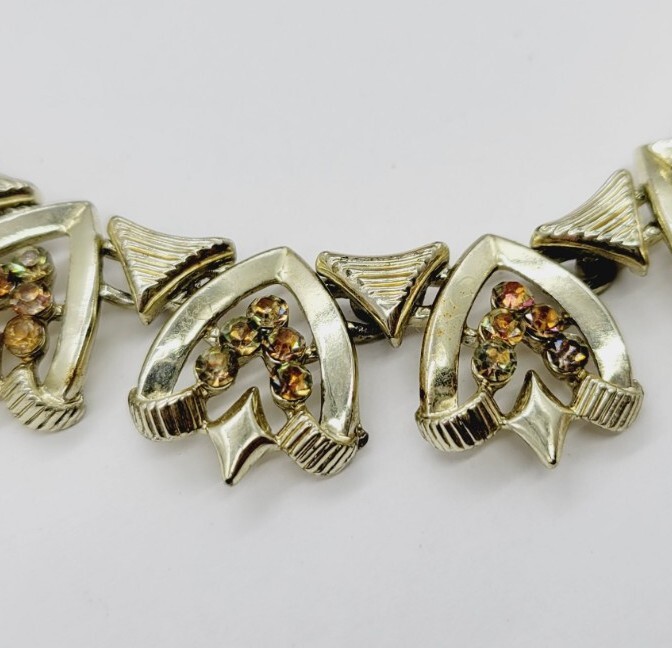 Vintage Necklace Star Aurora Borealis Crystal Runway Signed Statement 17.5 in