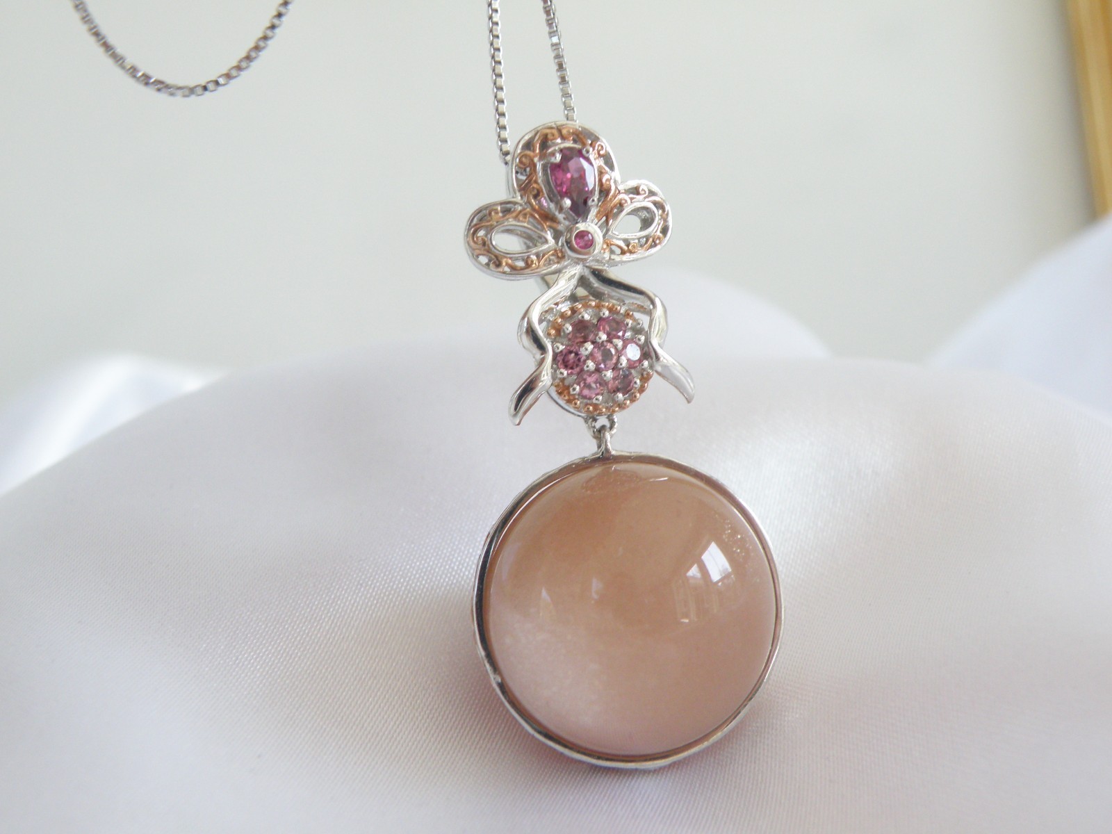Sterling Silver 925 Gems En Vogue Michael Valitutti Moonstone Orb Pendant