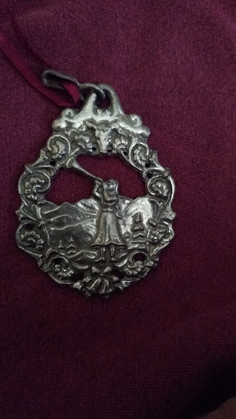 Ivar T Holth Vintage Norwegian Pewter Brooch (Horn Blower)unsigned