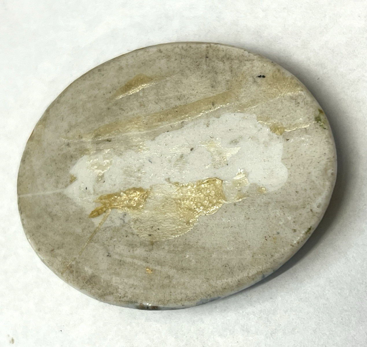 Vintage Hand Painted Porcelain Portrait Brooch Victorian Lady Oval Stone