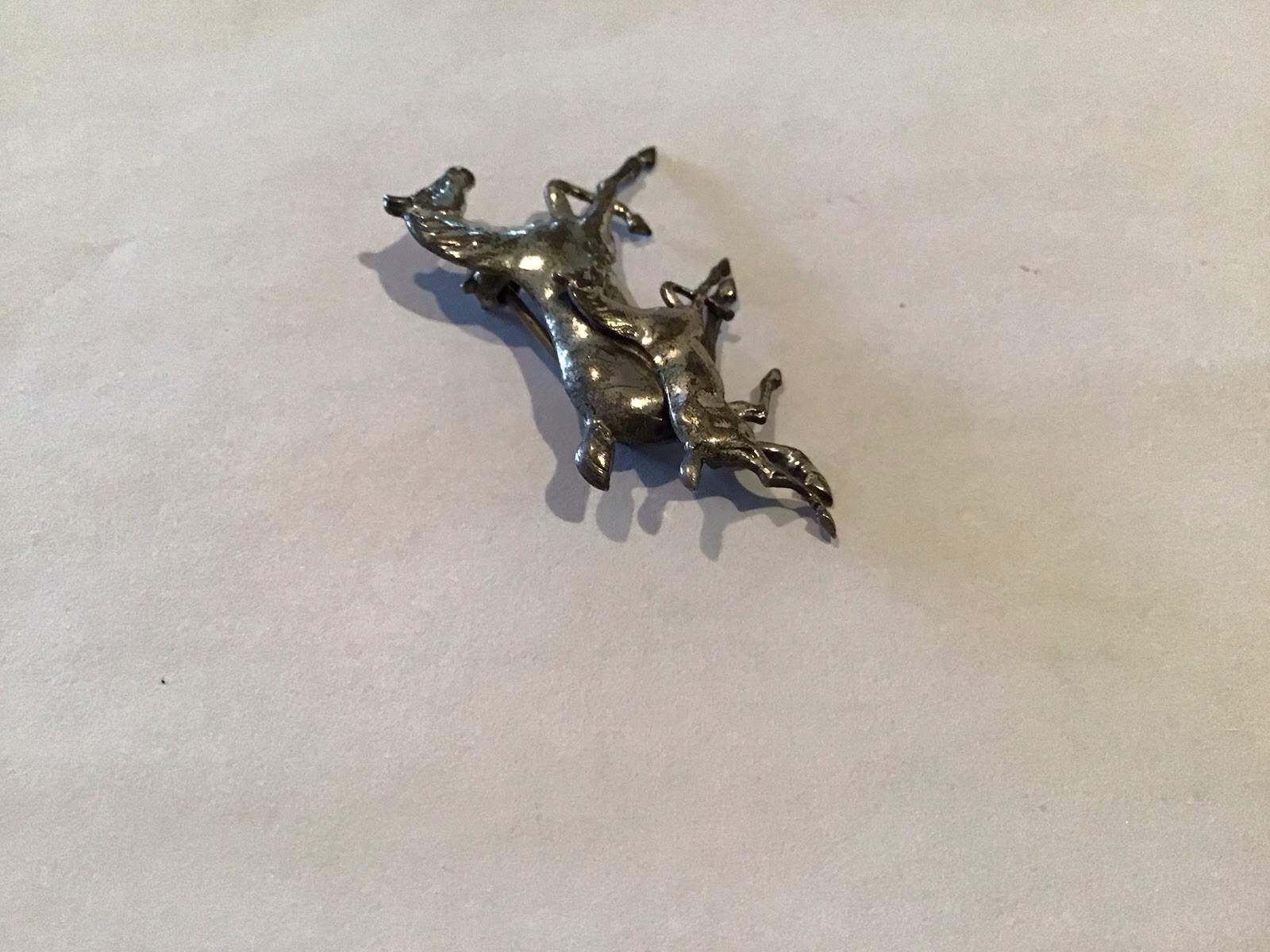 Sterling Silver Running Horse And Colt 1 1/2” Pin