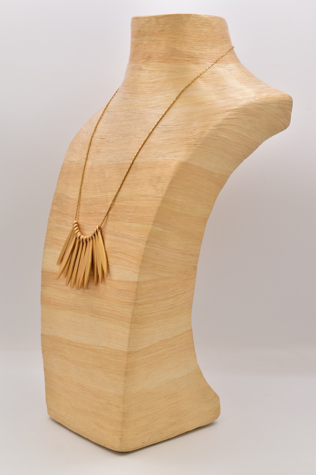 Madewell Gold Spike Statement Necklace Minimalist Fringe Bib Collar Modern BinK