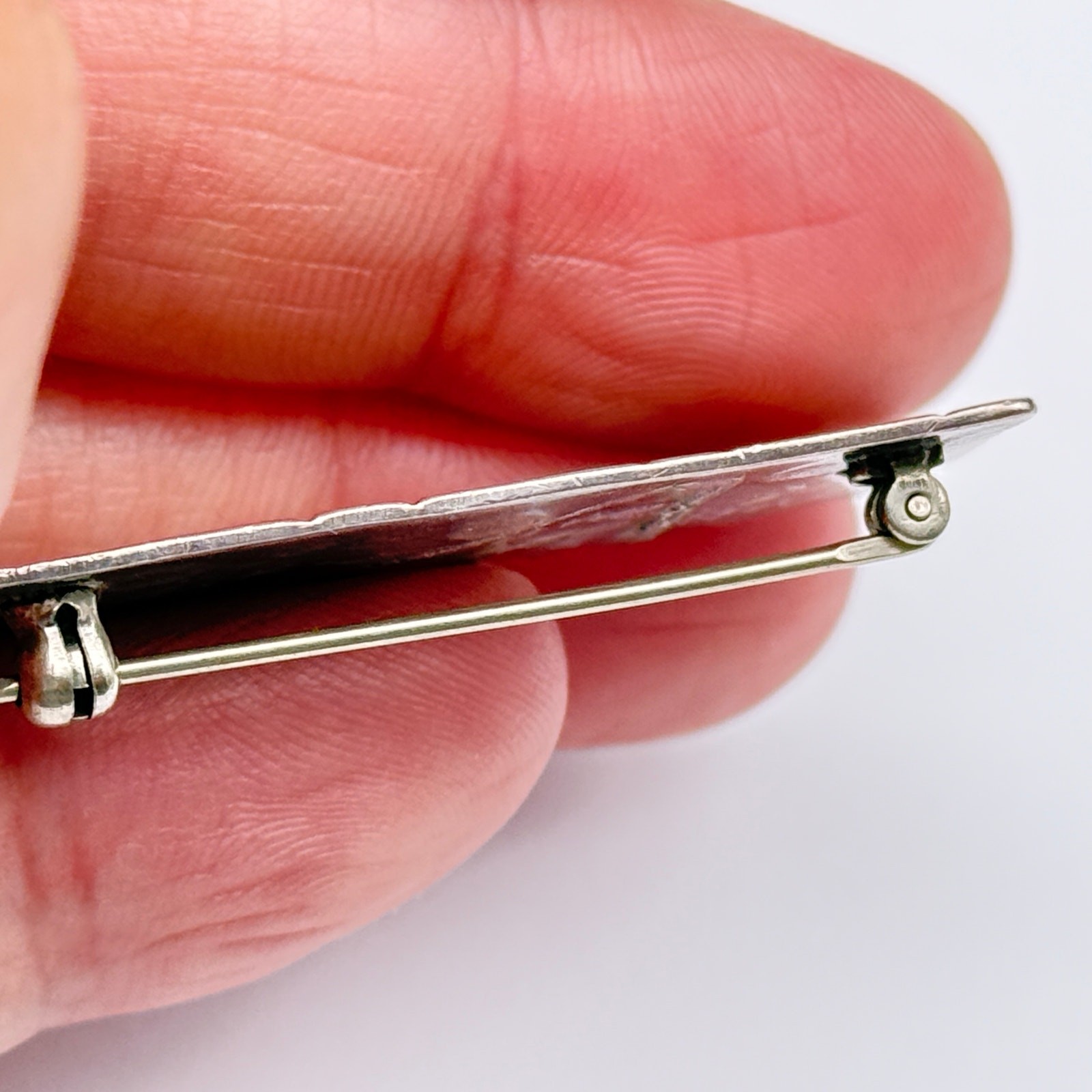 Vintage Modernist A K Edgar Mixed Metal Sterling Silver Pin Brooch