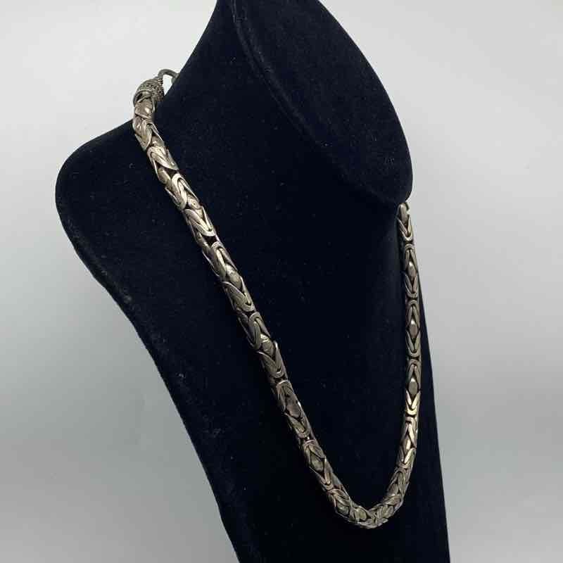 Sterling Silver 925 Heavy Byzantine Chain Necklace 22″ 6.5mm 137.7g