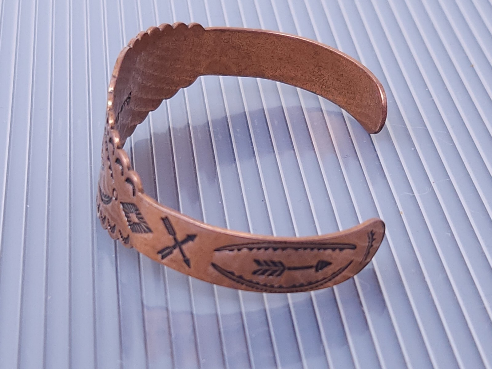 Vintage South Western Solid Copper Braided Cuff Wide Bracelet