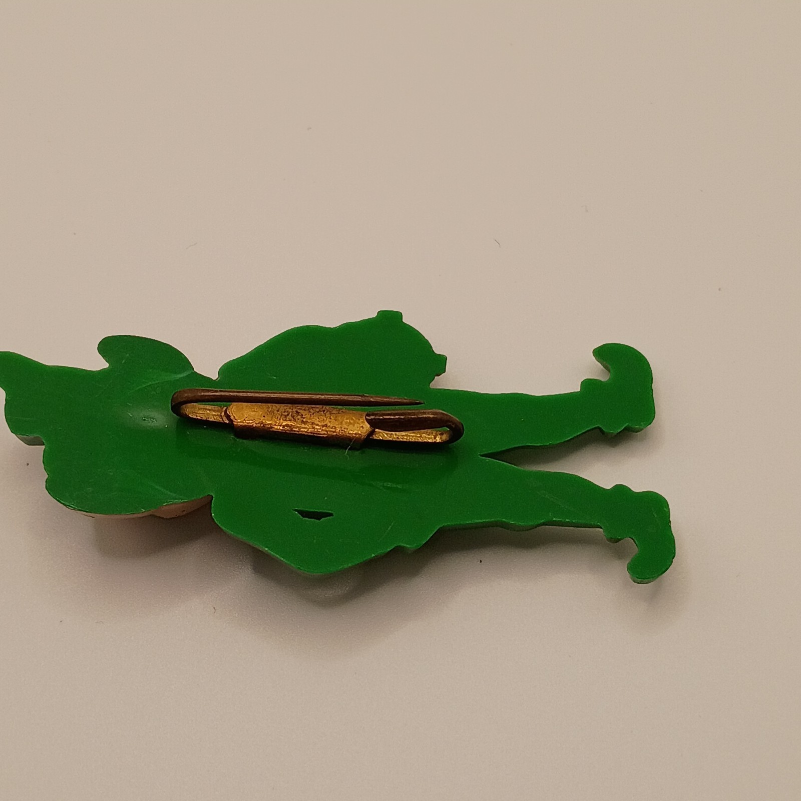 Vintage Plastic Leprechaun Pin Brooch St. Patrick’s Day Elf Figural READ