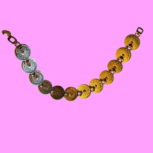 Vintage Necklace and Bracelet Set Shell Design Rhinestones AS IS