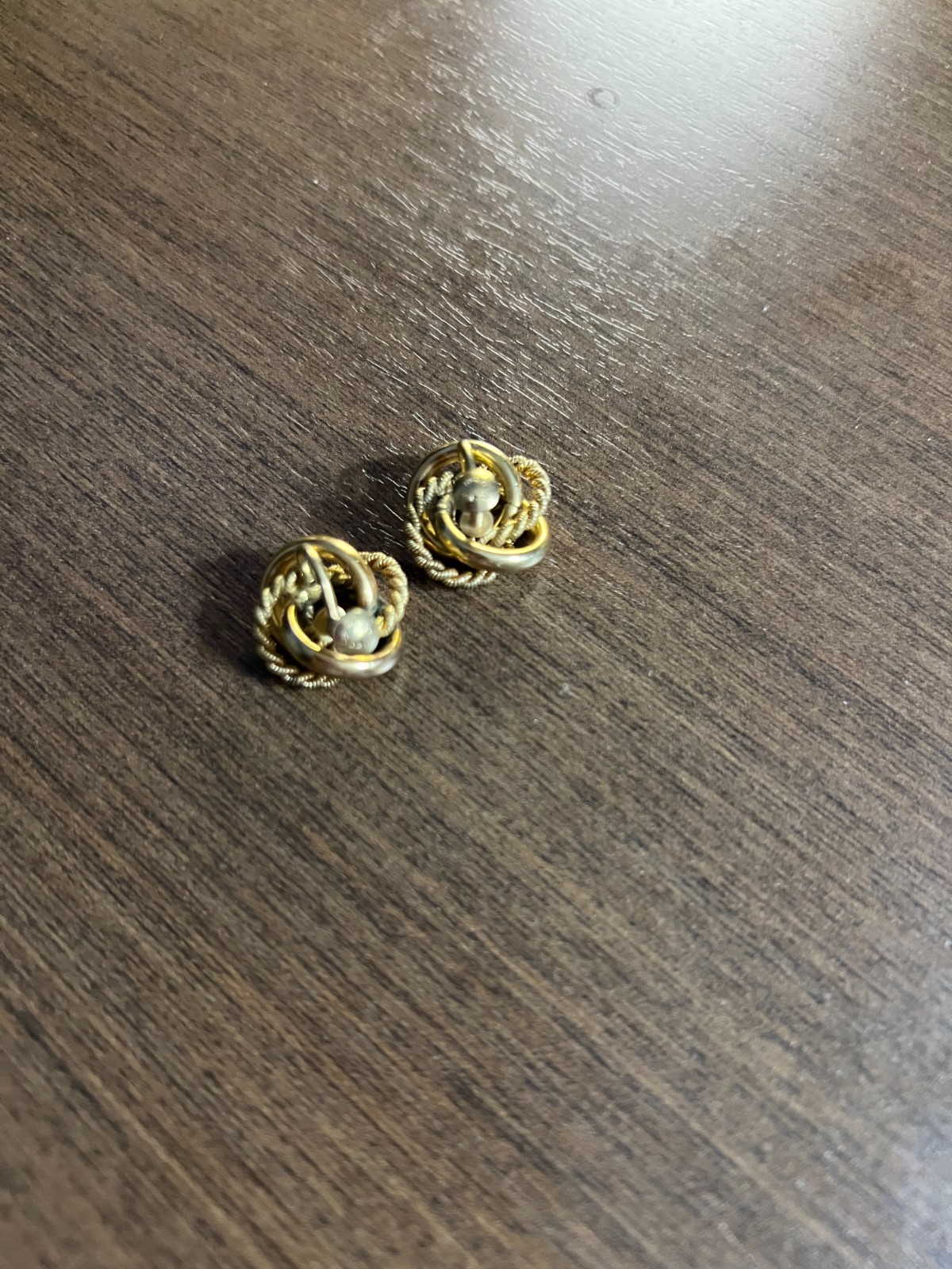 Vintage 12kt Gold Filled Infinity Knot Screw Back Earrings
