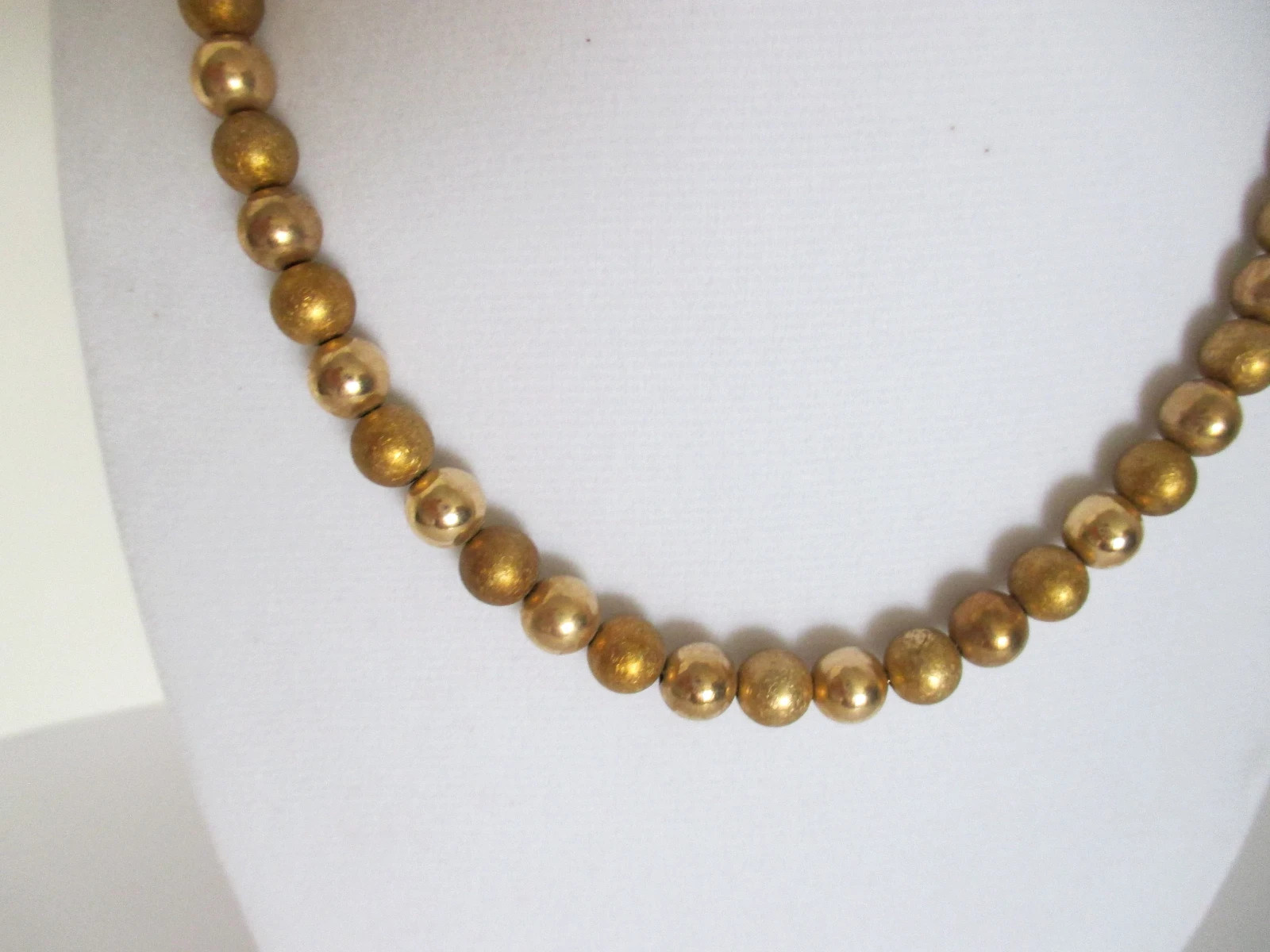 12K Gold Filled Beaded Necklace Designer Signed A&Z 12K Gold Filled Strand