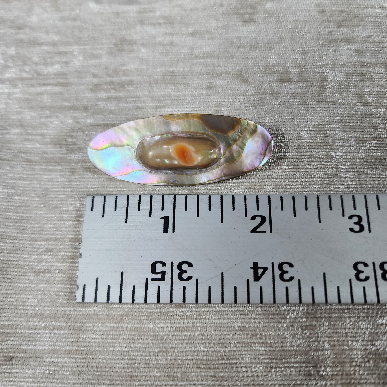 Vintage Abalone Shell Pin and Clip Earrings Set Nature Boho Earthy