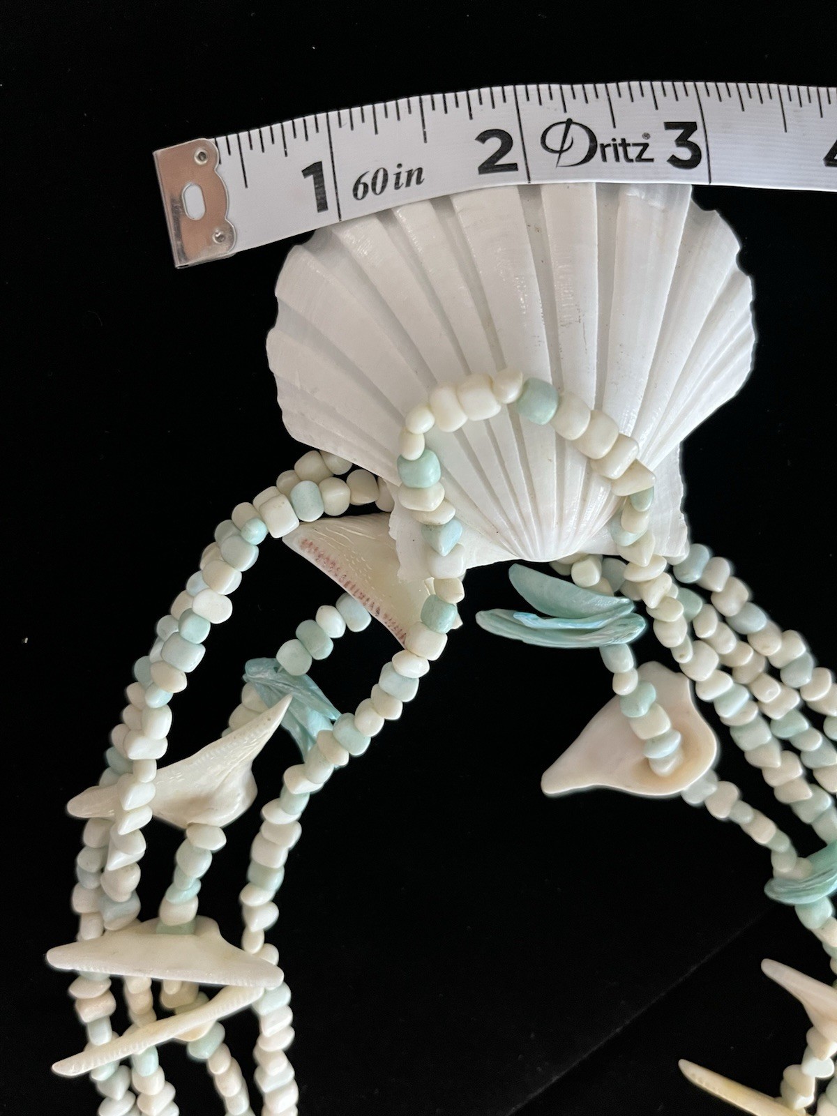 Beaded Faux Shell Statement Necklace