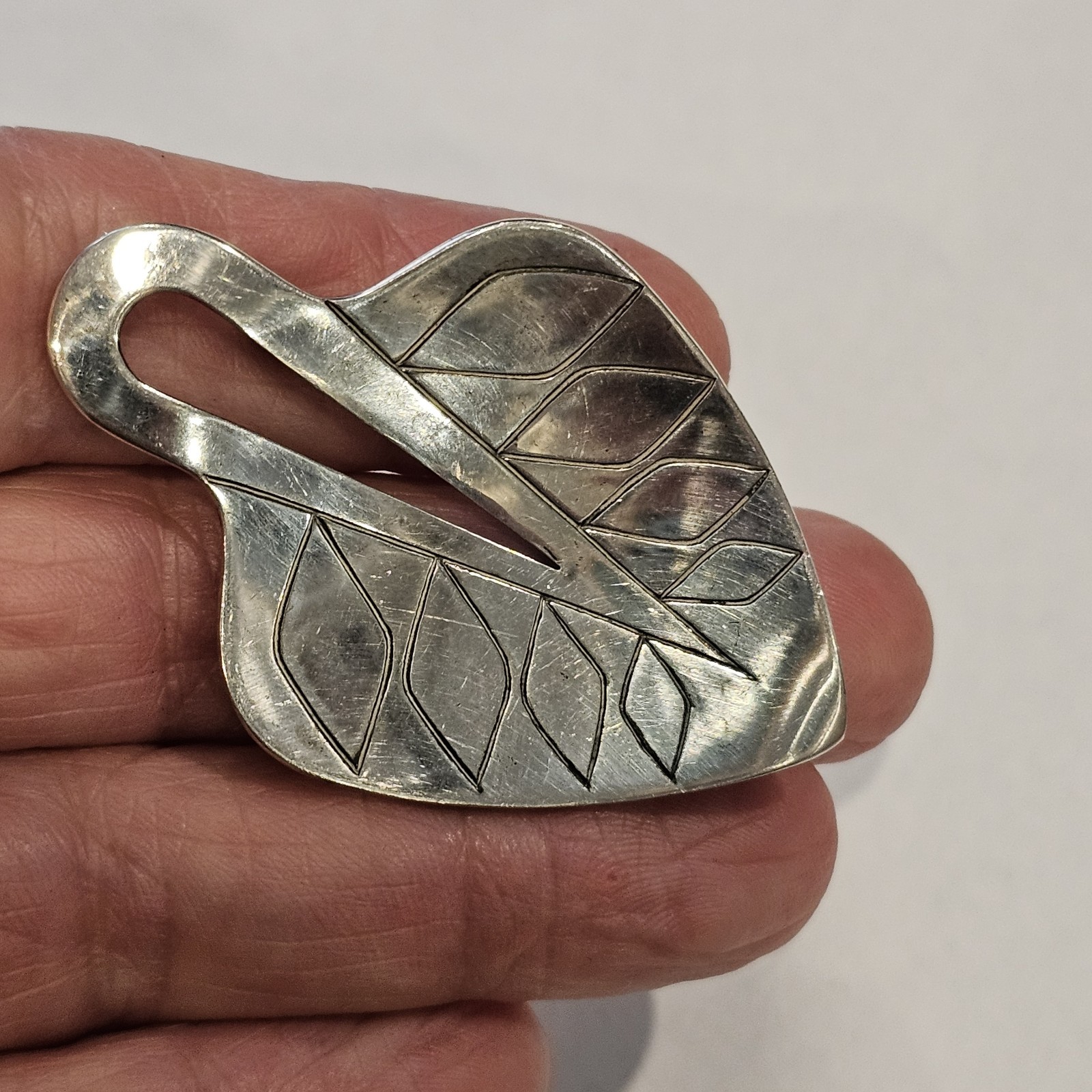 Danish Sterling N.E. FROM Leaf Pin MCM