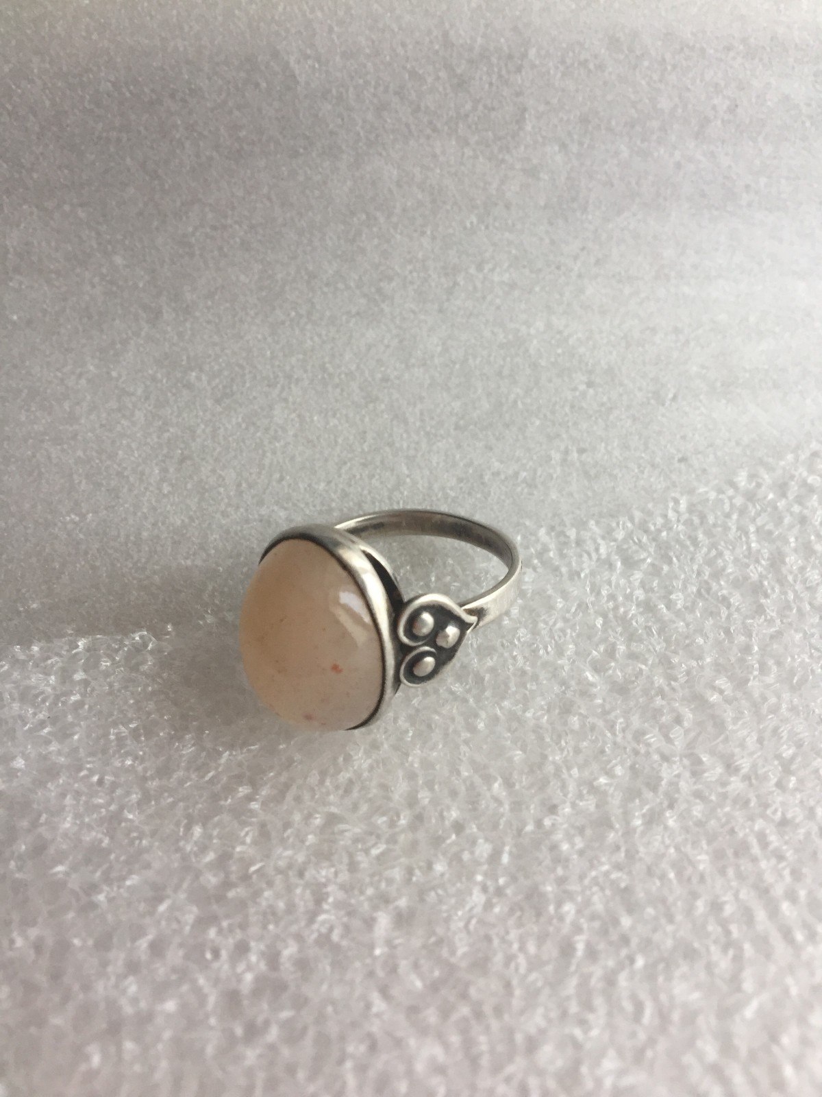 Rings USSR Rings Vintage Soviet Silver 875 Russia pink beige quartz