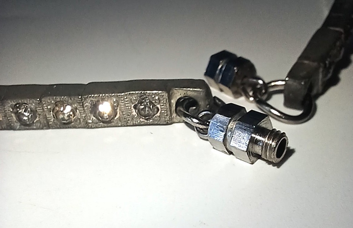 Vtg (Antique?) Silver-tone Clear Rhinestone Rigid Tennis-style Necklace 16″