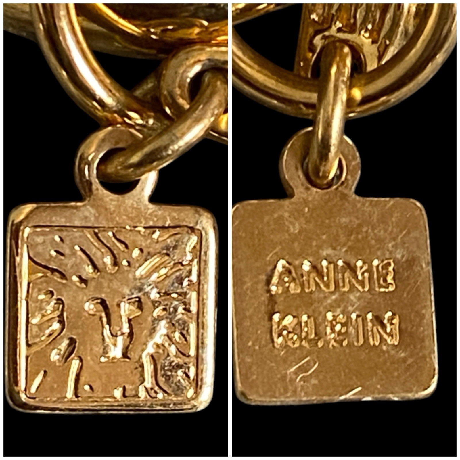 VTG Anne Klein Gold Tone Chunky Link Necklace 17.5in