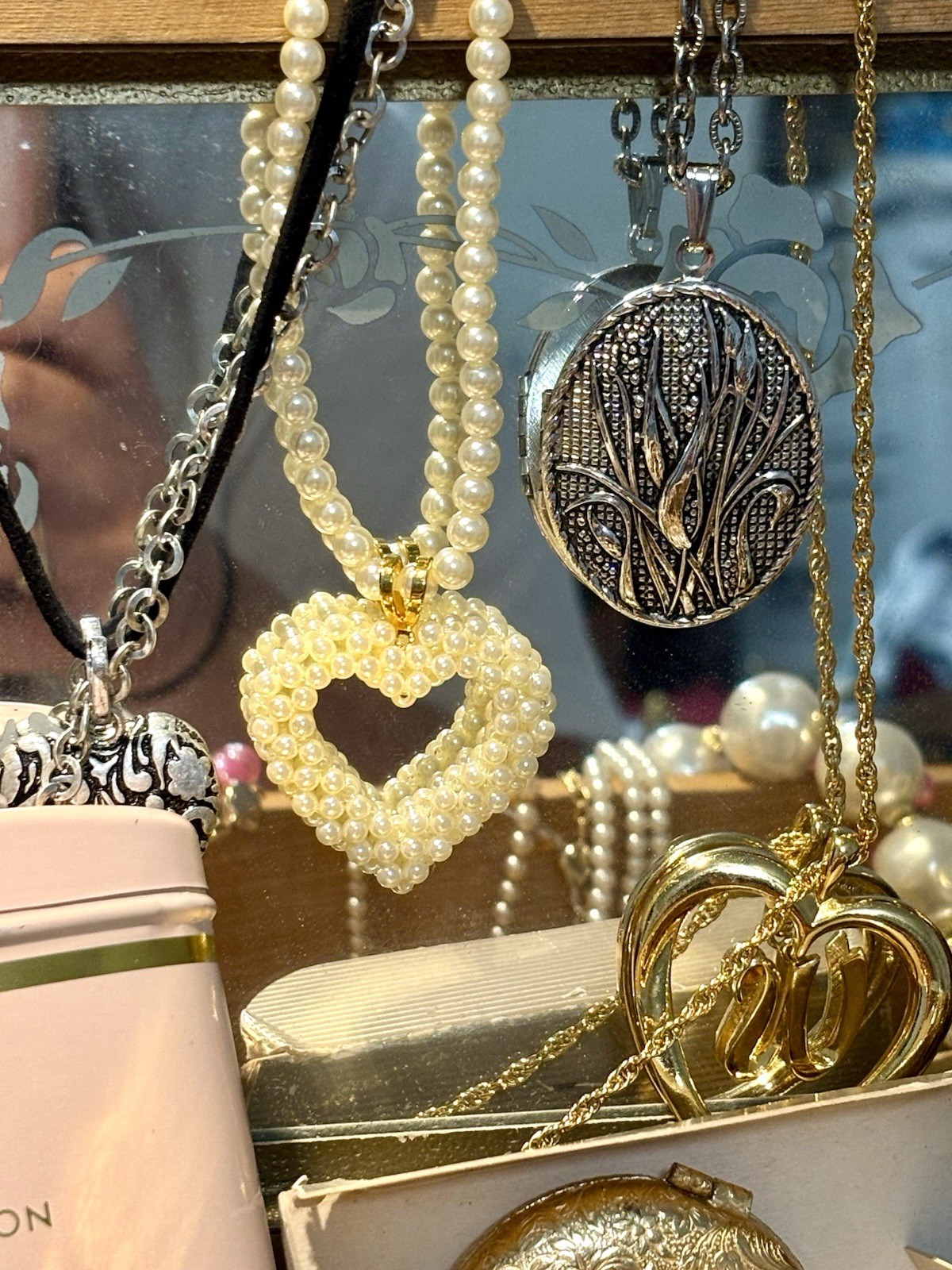 Romantic Estate Jewelry Lot Chest Sterling Gold Filled Pearls Hollycraft 1928