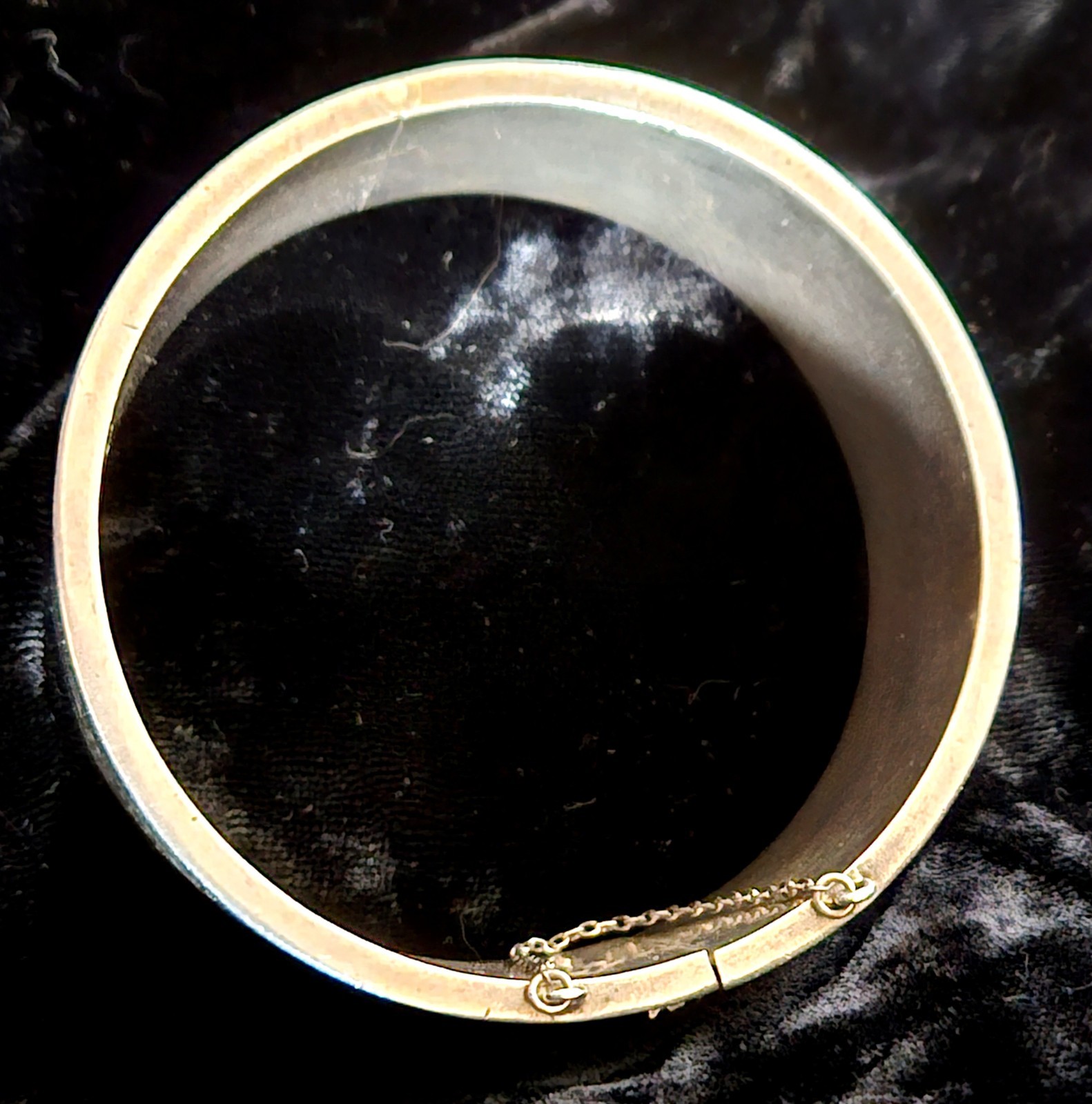 Antique Victorian Sterling Silver Engraved Scroll Bangle Bracelet 44g