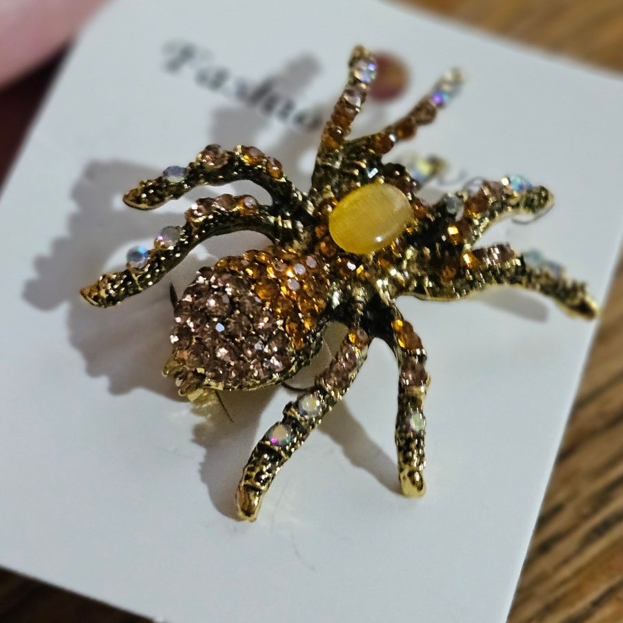 Boutique Witchy Whimsygoth Gothic Punk Grunge Retro Grannycore Spider Brooch