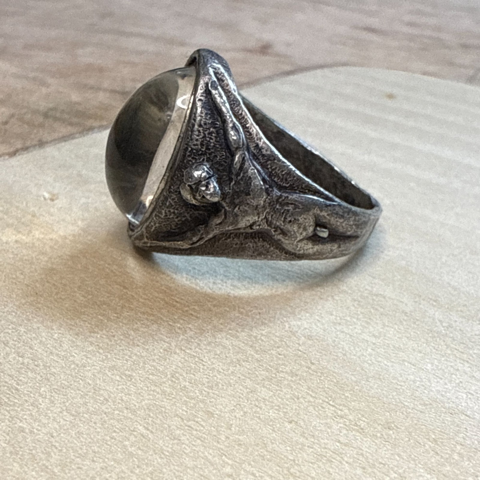 Brutalist Art Jewelry Ring | Figural Male & Female Forms | WLP Signed Studio Sil