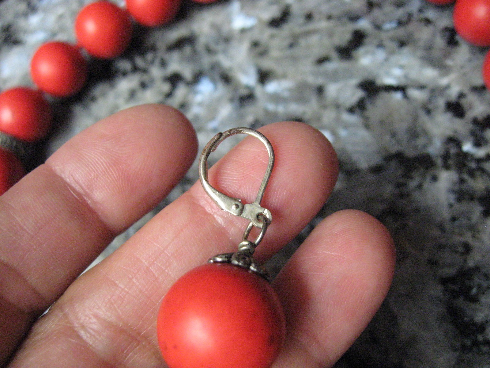 JUDITH JACK NEW NATURAL SARDINIAN 5/8″CORAL/STERLING/MARCASITE NECKLACE/EARRINGS